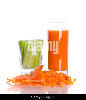 Jus frais de l'assortiment avec des fruits Banque D'Images