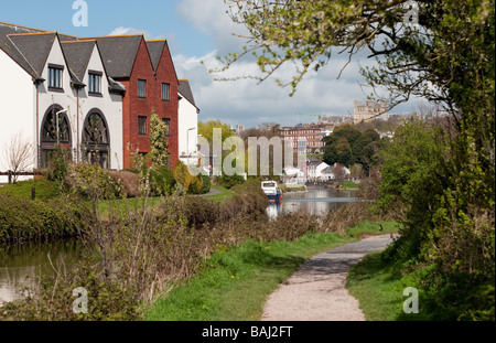 Chemin de halage du canal d'Exeter Banque D'Images