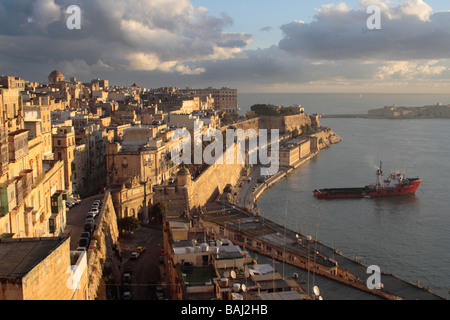 La Valette, Malte, à l'aube Banque D'Images