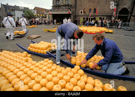 Elk129 5615 Marché aux fromages d'Alkmaar Pays-Bas Banque D'Images