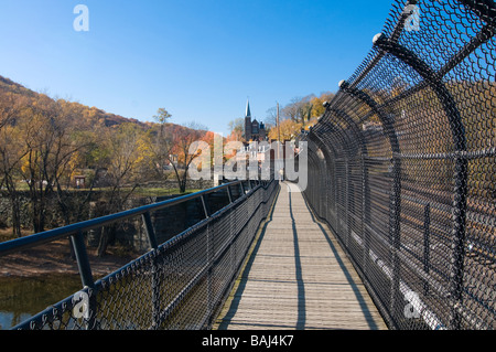 Pont menant à Harpers Ferry Maryland United States of America Banque D'Images