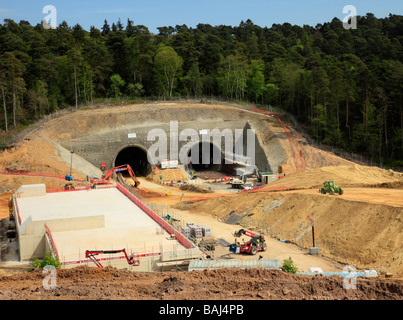 L'inachevé3 Hindhead road régime d'amélioration côté sud. Voir C691DY pour terminé tunnel. Avril 2009 Banque D'Images