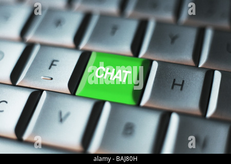 Bouton de chat sur un clavier d'ordinateur Banque D'Images