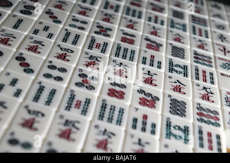 Tuiles de Mahjong Banque D'Images