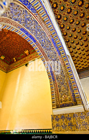 Le Patio de las Munecas (Patio de la Dolls),Mudéjar Palacio,Reales Alcazares (Palais Royal) - UNESCO World Heritage Site. Banque D'Images