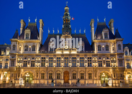 France, Paris, l'Hôtel de Ville (City Hall) Banque D'Images