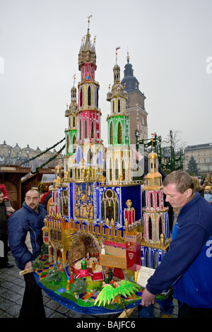 L'exposition annuelle de crèches de Noël, Cracovie, Pologne Banque D'Images