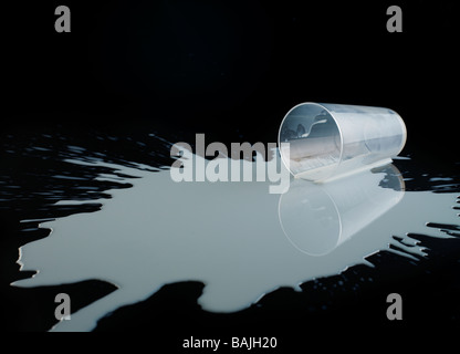 Lait renversé Banque D'Images
