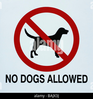 Chiens non admis signe. Banque D'Images