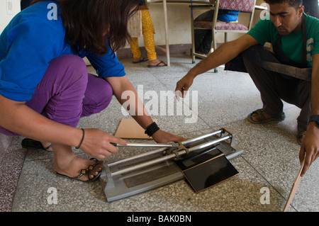 Atelier de mosaïques, Népal Banque D'Images