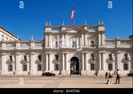 Chili, Santiago du Chili, le Palacio de la Moneda ou la Moneda, heaquarters de la présidence chilienne Banque D'Images