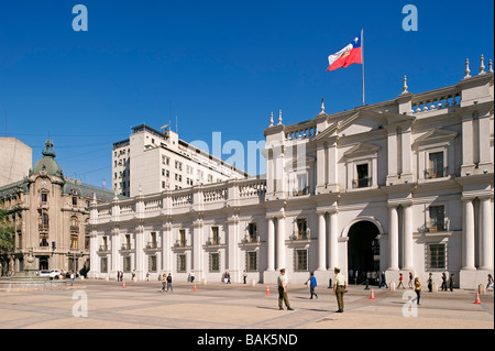 Chili, Santiago du Chili, le Palacio de la Moneda ou la Moneda, heaquarters de la présidence chilienne Banque D'Images