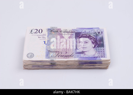 La monnaie britannique sur un fond blanc. Banque D'Images