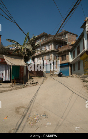 Rue typique de la banlieue, au Népal Banque D'Images