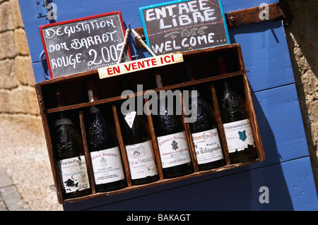 Chalk board shop vin Châteauneuf du Pape rhone france Banque D'Images