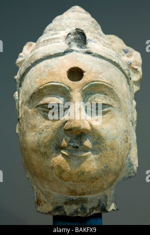 France, Paris, Musée Cernuschi, Musée d'Art Asiatique, Pratyeka Buddha's head Banque D'Images