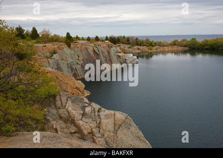 Ferme de Babson, carrière de granit de flétan Point State Park à la fin du printemps Banque D'Images