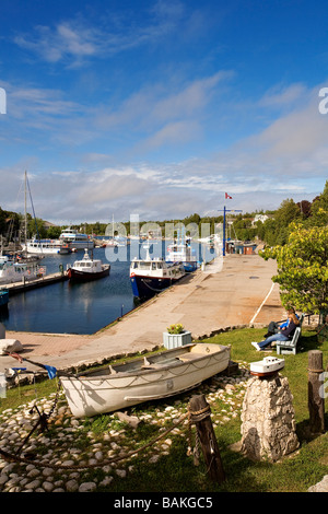 Le Canada, l'Ontario, province de la péninsule Bruce, Tobermory, du port et des bateaux de pêche Banque D'Images