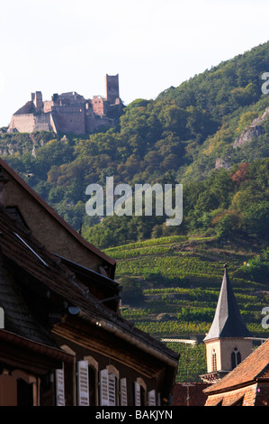 Toits du village ch. st ulrich en retour ribeauville alsace france Banque D'Images
