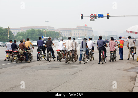 Les cyclistes à Beijing Banque D'Images