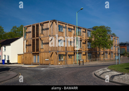 Faible coût des maisons écologiques à Bury St Edmunds, Suffolk, UK Banque D'Images