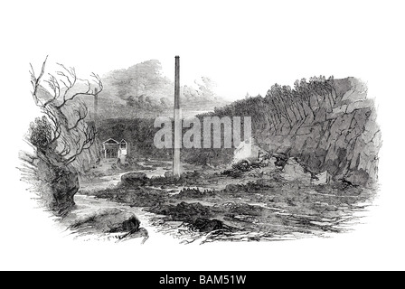 Vestiges de l'usine dighley 1852 structures détruites dommages Holme Valley mills West Yorkshire Angleterre Banque D'Images