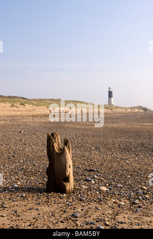 Rejeter Point Lighthouse Point rejeter l'East Yorkshire Angleterre Banque D'Images