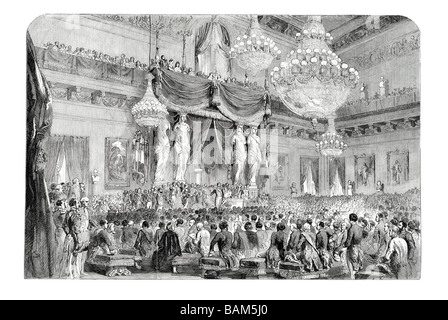 L'installation du sénat et du corps législatif dans la salle des marechaux palais des Tuileries séance période foule t'habiller Banque D'Images