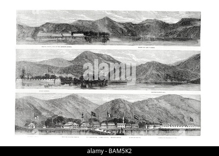 Côté asiatique des Dardanelles et de l'estuaire de la rivière de la mer sur la montagne de la vallée du lac shore village ville champ paysage Banque D'Images