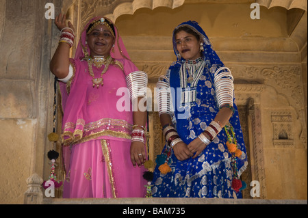 Les femmes Rajput dans un palace Jaisalmer Banque D'Images