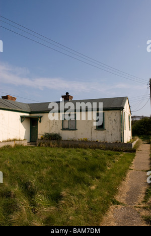 Hébergement vieux chalets à l'Observatoire d'oiseaux de repousser repousser Point East Riding of Yorkshire Angleterre Banque D'Images