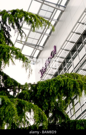 Yahoo signe sur le côté du siège social à San Jose. Banque D'Images