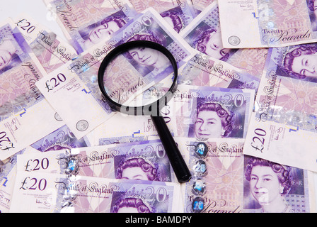 Loupe et en argent Banque D'Images