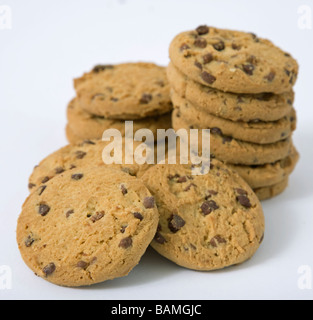 Cookies aux pépites de chocolat de la pile Banque D'Images