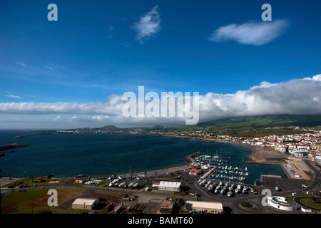 Vue panoramique à partir de Vitoria Beach bay dans l'île de Terceira, Açores, Portugal Banque D'Images