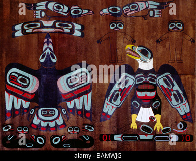 Les Inuits de l'ALASKA JUNEAU PEINTURE TOTEM Banque D'Images