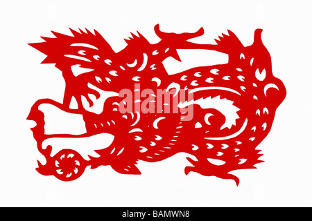 Illustration de dragon chinois traditionnel apportant la Bonne Fortune Banque D'Images