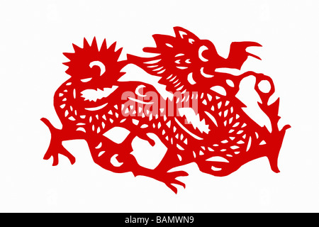 Illustration de dragon chinois traditionnel apportant la Bonne Fortune Banque D'Images