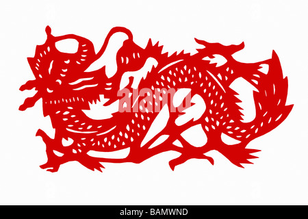 Illustration de dragon chinois traditionnel apportant la Bonne Fortune Banque D'Images