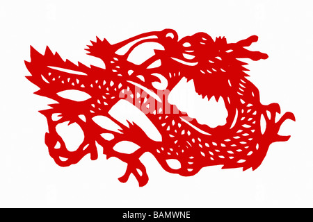 Illustration de dragon chinois traditionnel apportant la Bonne Fortune Banque D'Images