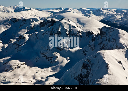 Vue aérienne de la région de Malyovitza (Malyovitsa), montagne de Rila, Balkans, Bulgarie Banque D'Images