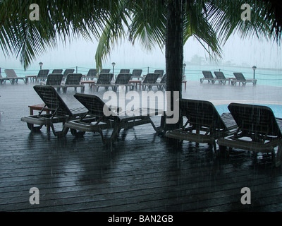 Tempête tropicale Kuredu Island, Maldives. Banque D'Images