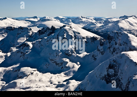 Vue aérienne de la région de Malyovitza (Malyovitsa), montagne de Rila, Balkans, Bulgarie Banque D'Images