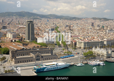 Vue aérienne de Barcelone, Espagne Banque D'Images