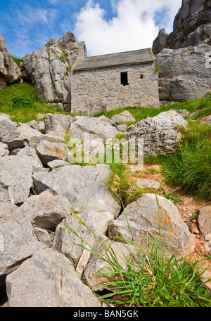 La Chapelle St Govan, Pembrokeshire, Pays de Galles Banque D'Images