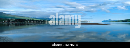 Vue panoramique sur le port d'Akureyri l'Islande Banque D'Images