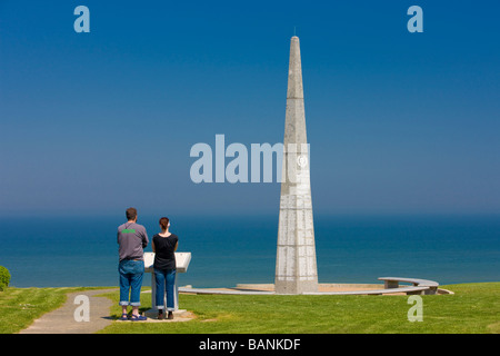 La 1re division d'infanterie monument près de Omaha Beach Normandie France Banque D'Images