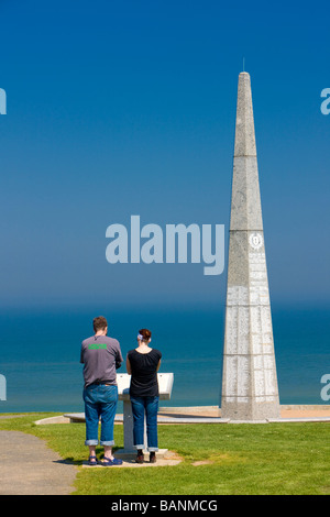 La 1re division d'infanterie monument près de Omaha Beach Normandie France Banque D'Images