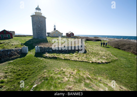 Nidingen, une petite île avec phare et cabines, Kattegatt, Suède Banque D'Images