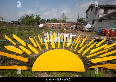 Jardin communautaire à lower Ninth Ward de La Nouvelle-Orléans Banque D'Images